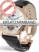 Ceas: Curea de ceas Perigaum schwarz 24 mm mit Faltschlie&szlig;e ros&eacute;